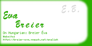 eva breier business card